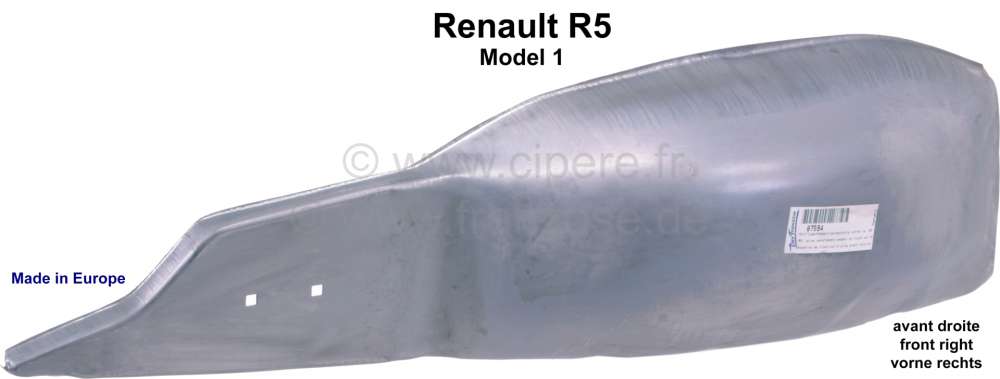Renault - R5, Kotflügelbefestigungskante vorne rechts, Renault R5, 1 Serie. Made in Europe.