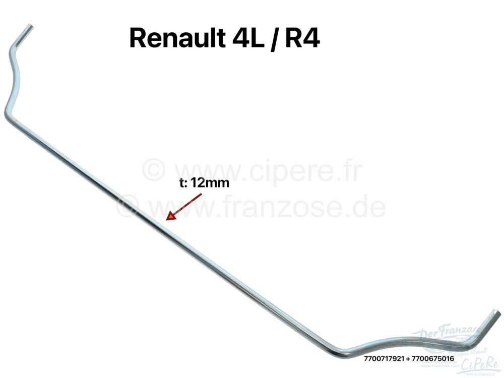 Renault - R4, Stabilisator Vorderachse. Durchmesser: 12mm. Ohne Befestigungsmaterial. Passend für R