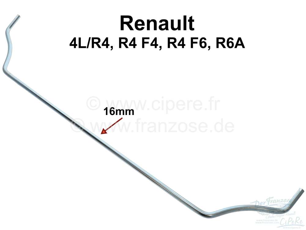 Renault - R4/F4/F6, Stabilisator Vorderachse. Durchmesser: 16mm. Ohne Befestigungsmaterial. Passend 