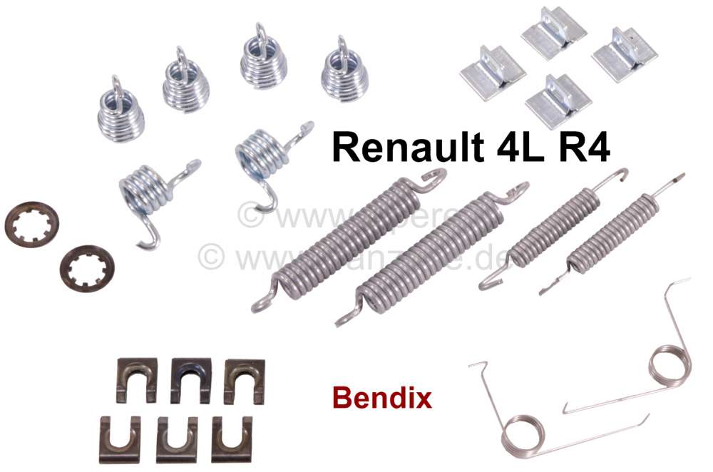 Renault - Bremsbacken Montagesatz (vorne). Bremssystem: Bendix. Passend für Renault R4. Für Bremst