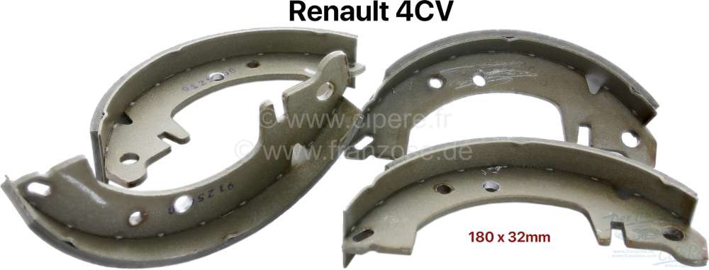 Alle - Bremsbackensatz, vorne + hinten passend. Passend für Renault 4CV, 2. Serie ab Baujahr 195