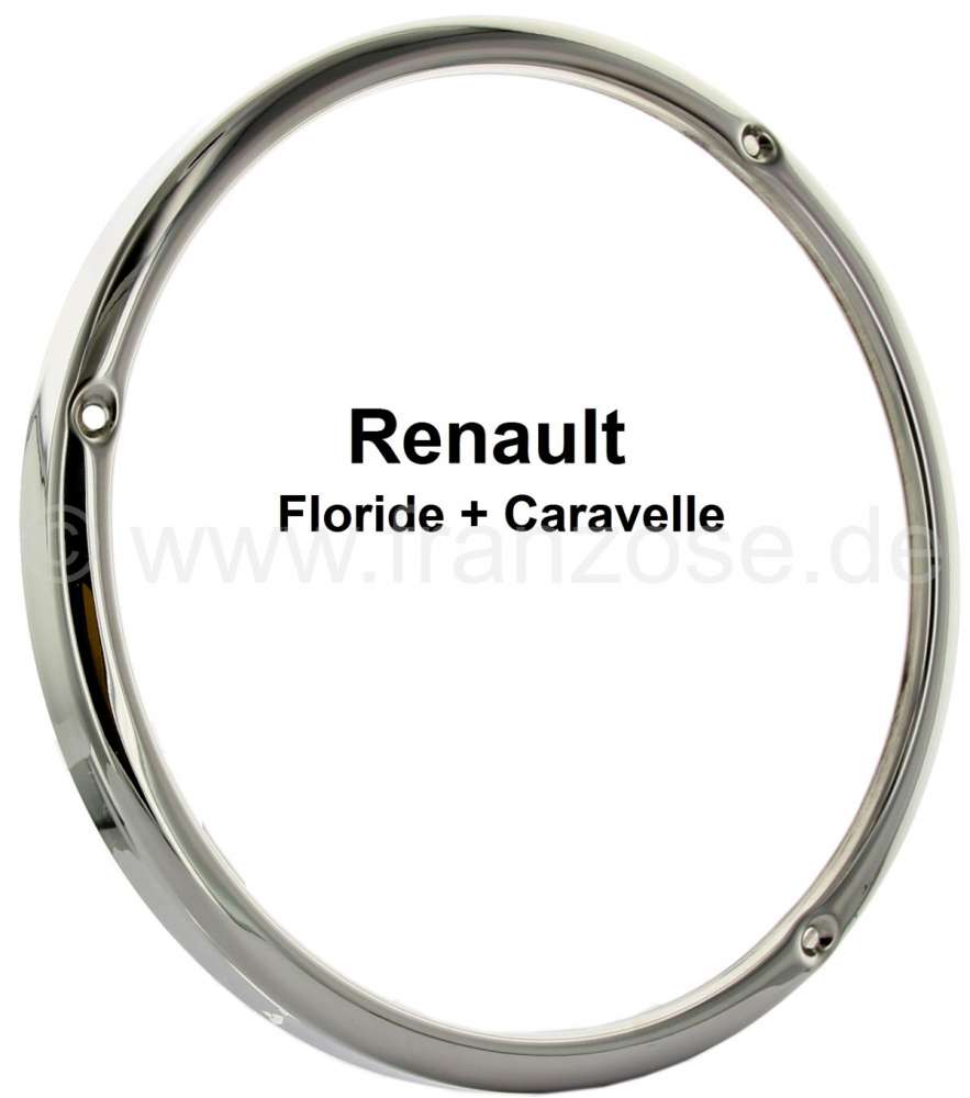Renault - Floride/Caravelle, Scheinwerfer Chromring. Per Stück. Passend für Renault Floride + Cara