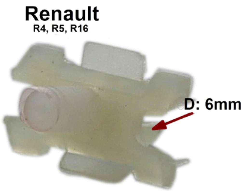Renault - Klammer für Zierleiste, passend für Renault R4, R5, R16. Abmessung: 18x9mm. Per Stück. 