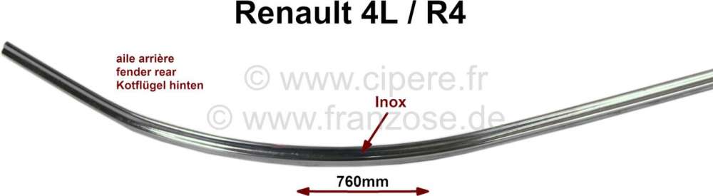 Renault - R4, Zierleiste Edelstahl, poliert. Kotflügel hinten, Renault R4. Links oder rechts passen