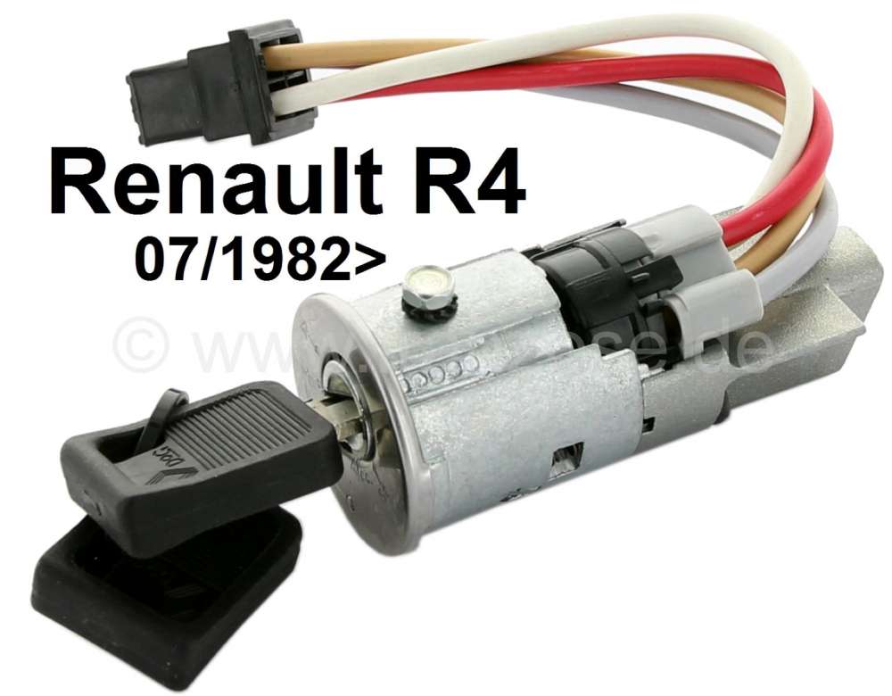 Renault - Zündschloss (kurze Version). Passend für Renault R4, ab Baujahr 07/1982. Renault R6, R12