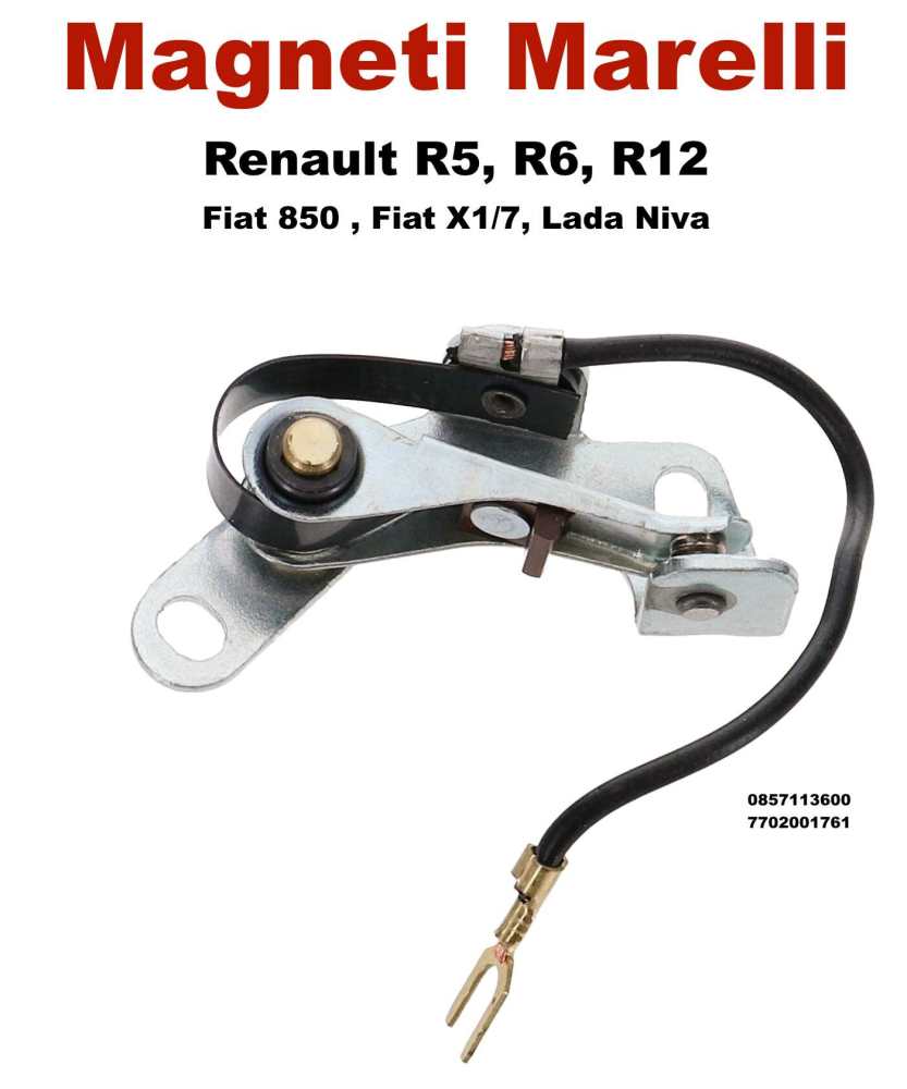 Renault - Magneti Marelli, Kontakte. Passend für Renault R5, R6, R12. Fiat 850 + X1/9, Lada Niva. O
