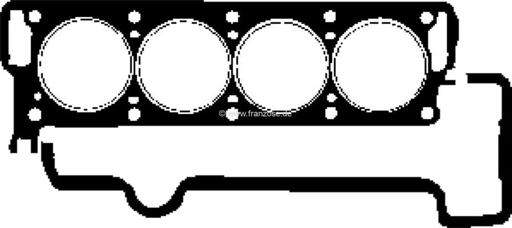 Citroen-2CV - Zylinderkopfdichtung, Bohrung: 78,7mm. Passend für Renault R16TS. R12 1,6 + Gordini. Or. 