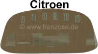 Citroen-2CV - Tacho Scheibe (120km/H), bedruckt (für den ovalen Veglia Tachometer, 6 Volt). Passend fü
