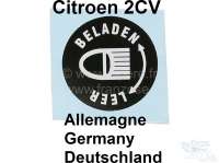 Citroen-2CV - 2CV, Scheinwerferverstellung, Aufkleber für die Scheinwerferhöhenverstellung (nur für D