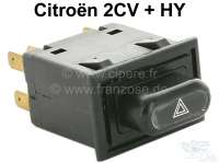 Citroen-2CV - Armaturenbrett, Warnblinklichtschalter eckig. Passend für Citroen 2CV + HY. Original verb
