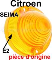 Citroen-2CV - Blinkerkappe gelb (Original SEIMA, mit Prüfzeichen). Passend für Citroen 2CV vorne. Citr