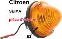 Citroen-2CV - Blinker komplett (orange), original Seima 3054. 3055 (kein Nachbau, mit Prüfzeichen). Met