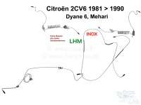 Citroen-2CV - Bremsleitung aus Edelstahl (kompletter Satz). Bremssystem LHM. Passend für Citroen 2CV6 a