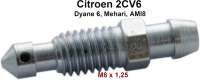 Citroen-2CV - Entlüfterschraube M8x1,25, für den Bremssattel. Passend für Citroen 2CV, Dyane, Ami8.