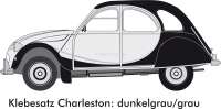 Citroen-DS-11CV-HY - Charlestonklebesatz komplett, grau - schwarz, für 2CV Charleston bis Baujahr 1983! 1 Ausf