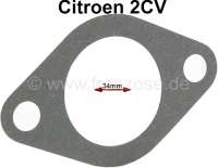 Citroen-2CV - Vergaserfußdichtung dünn, für Citroen 2CV, mit runden Vergaser. Innendurchmesser 34,0mm