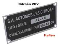 citroen 2cv embleme typenschild originalgetreue nachfertigung 46x90mm P16916 - Bild 1