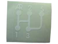 Citroen-DS-11CV-HY - Schaltschema Aufkleber, Farbe weiß. Passend für Citroen 2CV ab Baujahr 04/1963.