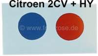 Citroen-2CV - Aufkleber für die Heizungregulierung (roter + blauer Punkt). Passend für Citroen 2CV + H