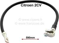 Citroen-2CV - Massekabel (Batterie zu Getriebe), Nachbau! Länge: 590mm. Für Polklemmen mit 17 + 18mm D