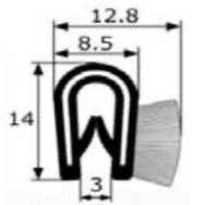 Sonstige-Citroen - Kantenschutz, U-Profil mir einseiter Filzauflage (mit Metallkern). Per Meter. Klemmbereich