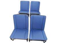 Citroen-2CV - 2CV alt, Sitzbezüge vorne + hinten, Hängematte, Blau-hellblau gestreift (Bayadère Bleu)