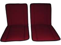 Sitzbezug 2CV (AZAM) vorne + hinten. Symetrische Rückenlehnen. Stoff:  Jaqouard Rouge - Jaune (Grundfarbe rot mit gelben