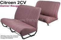 Citroen-2CV - Sitzbankbezug 2CV, für 1 Sitzbank vorne + 1 Sitzbank hinten. Stoff: Damier Rouge (Stoff m