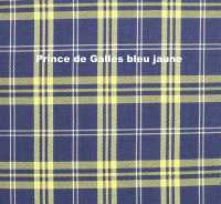 Citroen-2CV - Sitzbankbezug 2CV vorne + hinten (für Sitzbank). Stoff in kariert blau-gelb  (Prince de G