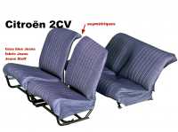 citroen 2cv komplette sitzbezuege saetze sitzbezug 2cv6 vorne hinten asymetrische rueckenlehne stoff jeans dunkelblau echter P18307 - Bild 1