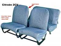 citroen 2cv komplette sitzbezuege saetze sitzbezug 2cv6 vorne hinten symetrische rueckenlehne stoff jeans dunkelblau echter P18306 - Bild 1