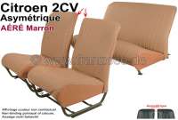 Citroen-2CV - Sitzbezug 2CV, vorne + hinten. Asymmetrische Rückenlehnen. Kunstleder marron (AÉRÉ), ge