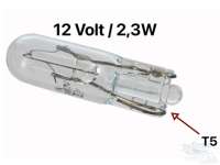Citroen-2CV - Glühlampe 12 Volt, 2,3 Watt, Sockel T5. Passend für Seitenblinker 14660.