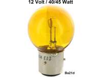Alle - Glühlampe 12 Volt, 40/45 Watt, gelb, Sockel mit 3 Stiften, Ba21d,