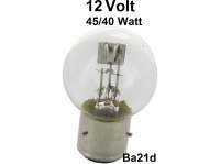 Citroen-2CV - Glühlampe 12 Volt, 40/45 Watt. Sockel mit 3 Stiften (Ba21d), 2CV frühe Baujahre.