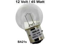Sonstige-Citroen - Glühlampe 12 Volt, 45 Watt, klar, Sockel mit 3 Stiften, Ba21s.