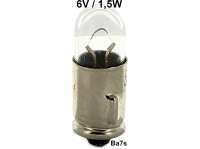 Citroen-DS-11CV-HY - Glühlampe 6 Volt, 1,5 Watt. Sockel Ba7S. Für die große Kontrollleuchte bei älteren 2CV