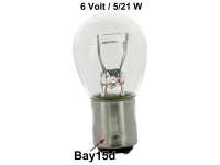 Citroen-DS-11CV-HY - Glühlampe 6 Volt, 21/5 Watt. Sockel Bay 15d. 25x47mm, Zweifadenlampe für Brems-Rücklich