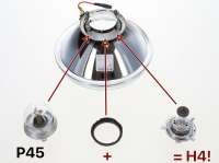 Renault - Glühlampe Adapterringe (2 Stück), von Bilux P45 auf H4. Damit kann jeder Scheinwerfer, d