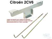 Citroen-2CV - Batteriehaltewinkel aus Metall,  incl. Haterung für den Laderegler + 2x Befestigungsstang