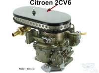 Citroen-2CV - Sportluftfilter für Citroen 2CV6. Der Filter wird direkt auf dem Vergaser montiert. Spezi