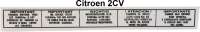 Citroen-2CV - Ölwechsel Aufkleber 5 sprachig. Passend für Citroen 2CV. Abmessung: 245 x 30mm.