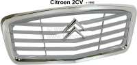 Citroen-2CV - 2CV, Kühlergrill aus Kunststoff (Nachbau), Farbe grau, mit verchromter Einfassung. Passen