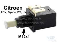 Citroen-DS-11CV-HY - Bremslichtschalter an dem Bremspedal. Anschluß Flachstecker. Verschraubung: M12x1. Passen