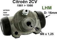 Citroen-2CV - Radbremszylinder hinten, Bremssystem LHM. Passend für Citroen 2CV6, ab Baujahr 9/1981. Ko