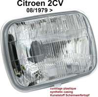 Citroen-2CV - Scheinwerfereinsatz eckig, für Scheinwerfergehäuse aus Kunststoff. Passend für Citroen 