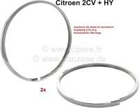 Citroen-2CV - Scheinwerfer Zierringe (2 Stück), passend für Citroen 2CV, bis Baujahr 1990, Citroen HY.