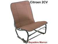 Citroen-2CV - 2CV alt, Sitzbezug Hängematte, braun-beige gestreift (Bayadère Marron). Per Stück. Vorn