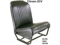 Citroen-2CV - Sitz rechts komplett (symetrisch), Kunstleder schwarz (Neuteil). Design: die Oberfläche i