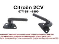Citroen-2CV - Sonnenblendenhalterung aus Kunststoff (1 Paar). Passend für Citroen 2CV6, ab Baujahr 07/1